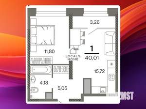 1-к квартира, вторичка, 40м2, 19/26 этаж