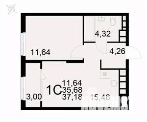 1-к квартира, вторичка, 37м2, 9/22 этаж