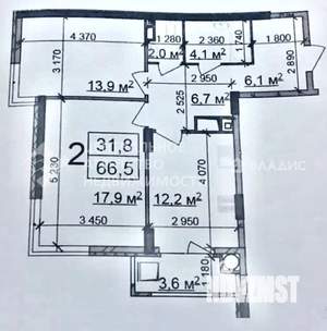 2-к квартира, вторичка, 67м2, 7/19 этаж