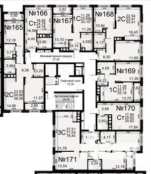 2-к квартира, вторичка, 56м2, 7/22 этаж