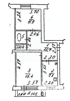 2-к квартира, вторичка, 50м2, 2/5 этаж