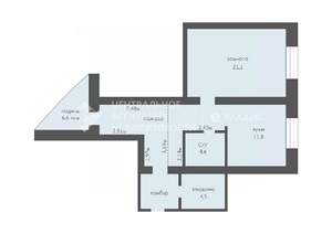 1-к квартира, вторичка, 54м2, 6/7 этаж