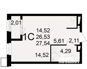 1-к квартира, вторичка, 27м2, 6/23 этаж