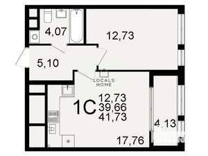 1-к квартира, вторичка, 42м2, 18/26 этаж