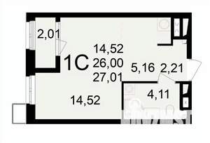 1-к квартира, вторичка, 28м2, 6/24 этаж