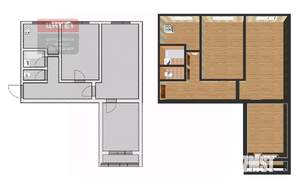 3-к квартира, вторичка, 60м2, 4/5 этаж