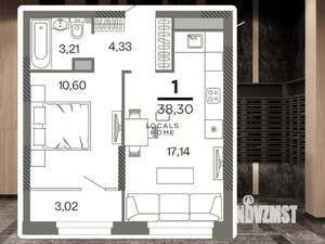 1-к квартира, вторичка, 37м2, 20/26 этаж