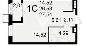 Студия квартира, вторичка, 28м2, 4/23 этаж