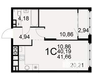 1-к квартира, вторичка, 40м2, 7/10 этаж
