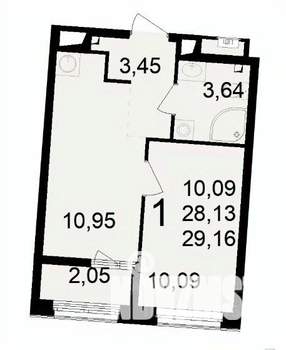 1-к квартира, вторичка, 29м2, 12/24 этаж