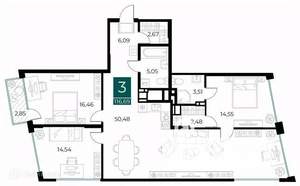 3-к квартира, вторичка, 117м2, 13/14 этаж