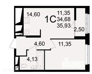 1-к квартира, вторичка, 36м2, 2/11 этаж