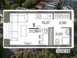 Студия квартира, вторичка, 21м2, 22/26 этаж