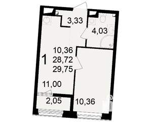 1-к квартира, вторичка, 29м2, 13/23 этаж