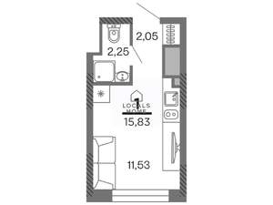 Студия квартира, вторичка, 16м2, 17/25 этаж