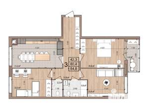 3-к квартира, вторичка, 85м2, 1/16 этаж