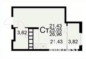 1-к квартира, вторичка, 27м2, 18/22 этаж