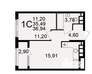 1-к квартира, вторичка, 35м2, 14/21 этаж