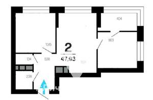 2-к квартира, вторичка, 48м2, 13/21 этаж