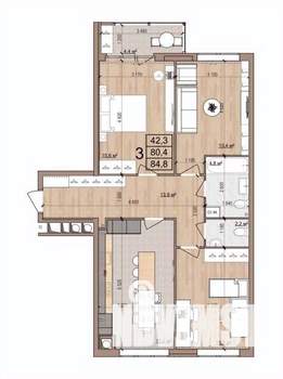 3-к квартира, вторичка, 85м2, 1/17 этаж