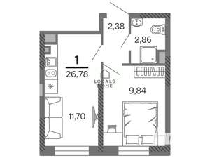 1-к квартира, вторичка, 27м2, 11/25 этаж