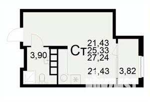 1-к квартира, вторичка, 27м2, 9/22 этаж