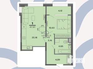 1-к квартира, вторичка, 48м2, 20/22 этаж