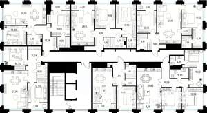 2-к квартира, вторичка, 76м2, 12/19 этаж