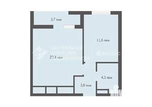 1-к квартира, вторичка, 44м2, 20/20 этаж