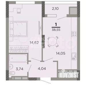 1-к квартира, вторичка, 39м2, 23/24 этаж