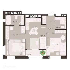 2-к квартира, вторичка, 63м2, 6/9 этаж