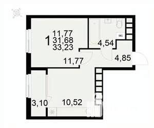 1-к квартира, вторичка, 33м2, 16/22 этаж