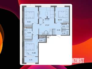 3-к квартира, вторичка, 91м2, 12/22 этаж