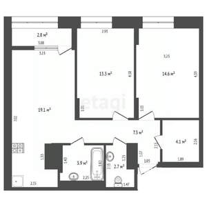 2-к квартира, вторичка, 65м2, 15/24 этаж