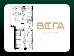 3-к квартира, вторичка, 107м2, 17/19 этаж