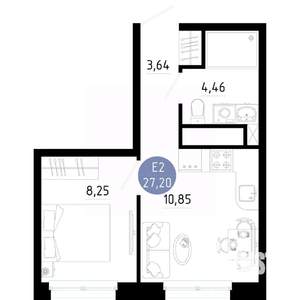 1-к квартира, вторичка, 27м2, 12/14 этаж