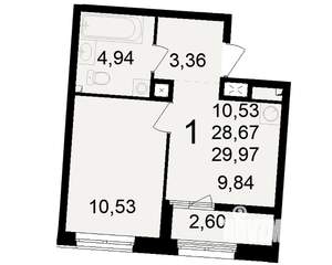 1-к квартира, вторичка, 29м2, 2/23 этаж
