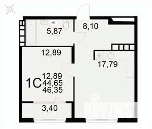 1-к квартира, вторичка, 46м2, 4/22 этаж