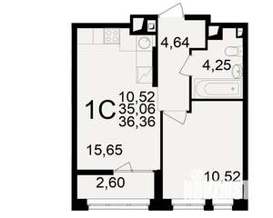 1-к квартира, вторичка, 35м2, 9/25 этаж