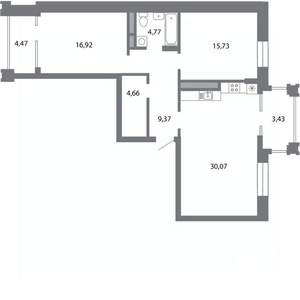 2-к квартира, строящийся дом, 87м2, 2/5 этаж