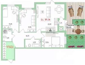 3-к квартира, вторичка, 89м2, 1/28 этаж