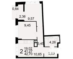 2-к квартира, вторичка, 41м2, 6/25 этаж
