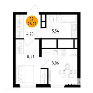 1-к квартира, вторичка, 26м2, 23/26 этаж