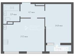 1-к квартира, вторичка, 43м2, 3/25 этаж