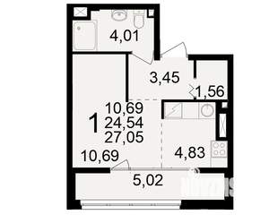 1-к квартира, вторичка, 25м2, 2/25 этаж