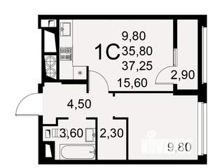 1-к квартира, вторичка, 36м2, 3/23 этаж
