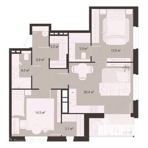 2-к квартира, вторичка, 78м2, 5/9 этаж