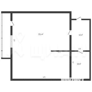1-к квартира, вторичка, 32м2, 3/5 этаж