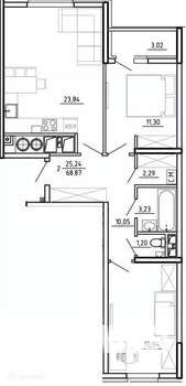 2-к квартира, вторичка, 69м2, 5/26 этаж