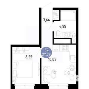1-к квартира, вторичка, 27м2, 7/14 этаж